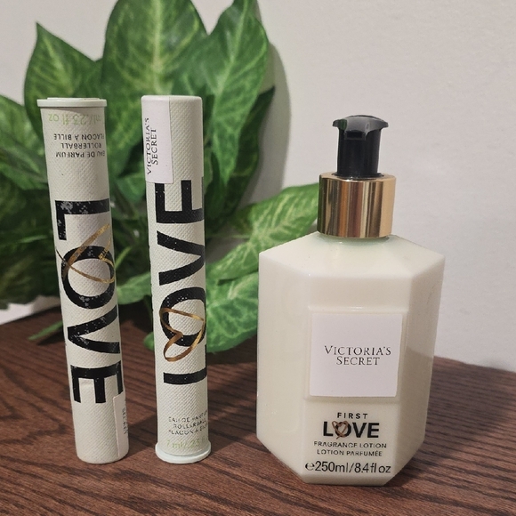 💜💜💜Victoria's Secret First Love Fragrance Lotion & 2 Rollerballs NEW - Picture 4 of 4